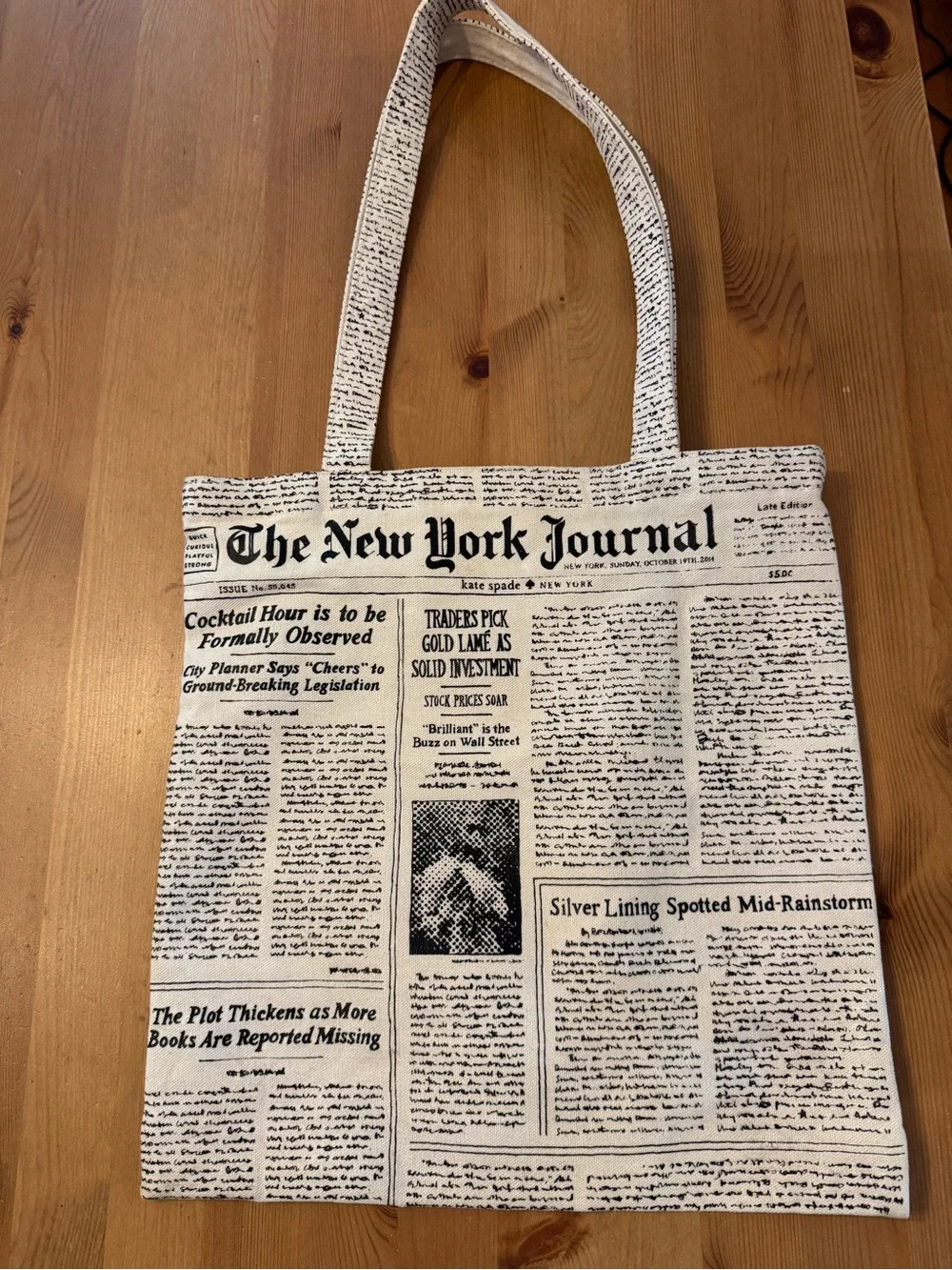 Kate Spade Newspaper Print Tote Bag in